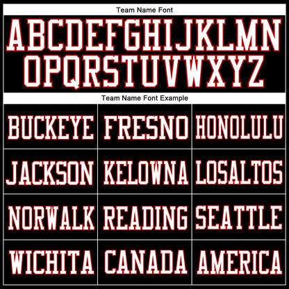 Custom Black White-Red Mesh Authentic Football Jersey - Sky-Custom