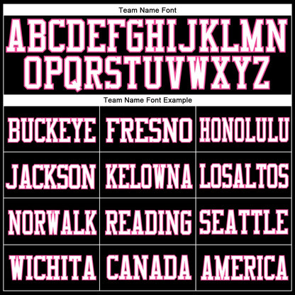 Custom Black White-Pink Mesh Authentic Football Jersey - Sky-Custom