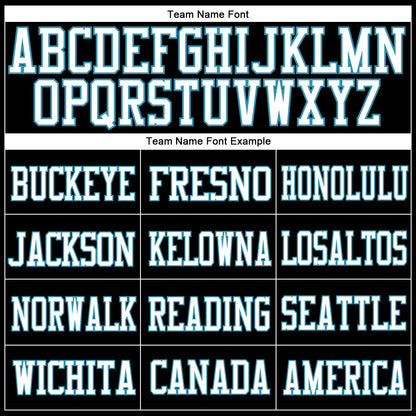 Custom Black White-Panther Blue Mesh Authentic Football Jersey - Sky-Custom