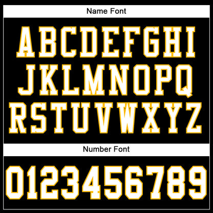 Custom Black White-Gold Mesh Authentic Football Jersey - Sky-Custom