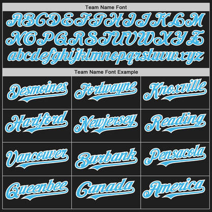 Custom Black White Pinstripe-Sky Blue Authentic Baseball Jersey - Sky-Custom