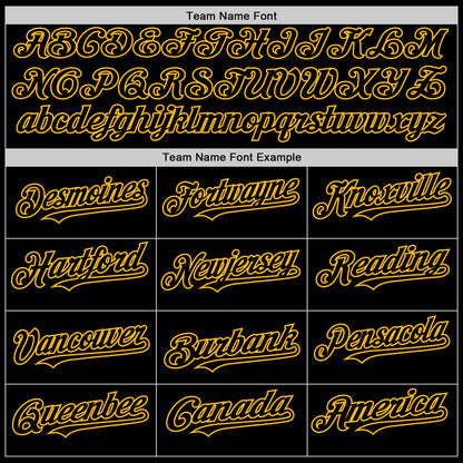 Custom Black Gold Authentic Baseball Jersey - Sky-Custom