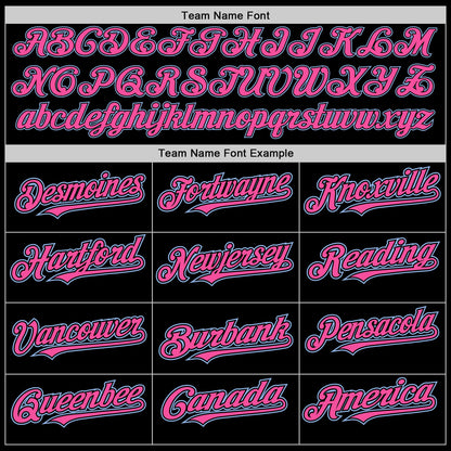 Custom Black White Pinstripe Pink-Light Blue Authentic Baseball Jersey - Sky-Custom