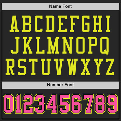 Custom Black Pink-Neon Yellow Mesh Authentic Football Jersey - Sky-Custom