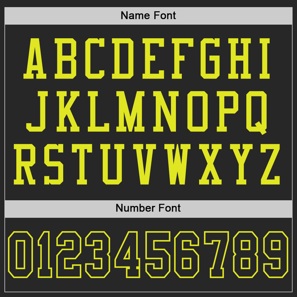 Custom Black Neon Yellow Mesh Authentic Football Jersey - Sky-Custom