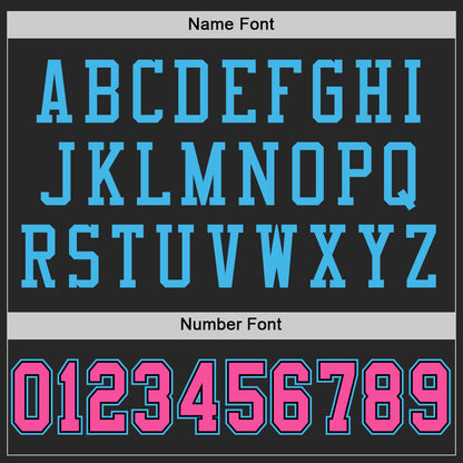 Custom Black Pink-Sky Blue Mesh Authentic Football Jersey - Sky-Custom