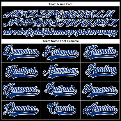 Custom Black Royal-White Hockey Lace Neck Jersey - Sky-Custom