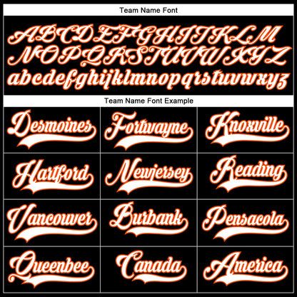 Custom Black White-Orange Hockey Lace Neck Jersey - Sky-Custom
