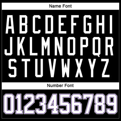 Custom Black White-Purple Hockey Lace Neck Jersey - Sky-Custom