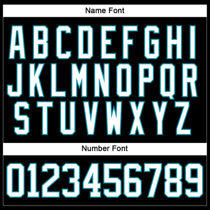 Custom Black White-Teal Hockey Lace Neck Jersey - Sky-Custom