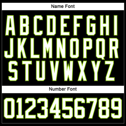 Custom Black White-Neon Green Hockey Lace Neck Jersey - Sky-Custom