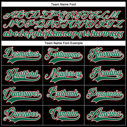 Custom Black Kelly Green-Red Hockey Lace Neck Jersey - Sky-Custom