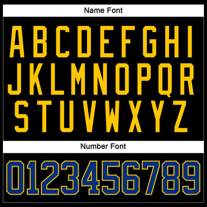 Custom Black Royal-Yellow Hockey Lace Neck Jersey - Sky-Custom