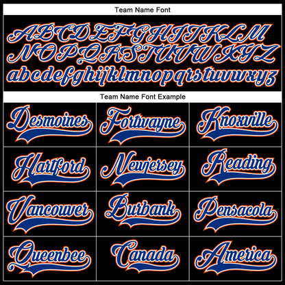 Custom Black Royal-Orange Hockey Lace Neck Jersey - Sky-Custom