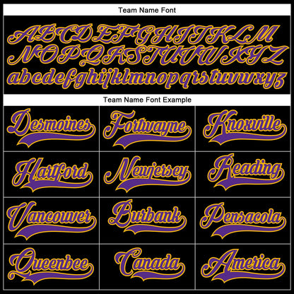 Custom Black Purple-Gold Hockey Lace Neck Jersey - Sky-Custom