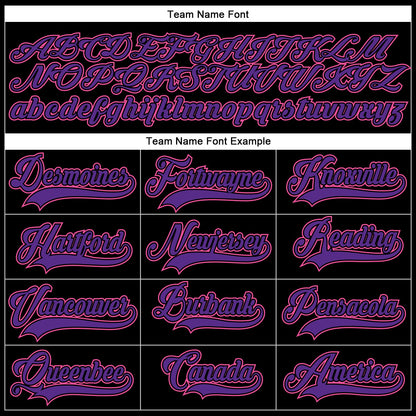 Custom Black Purple-Pink Hockey Lace Neck Jersey - Sky-Custom