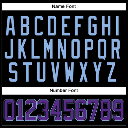 Custom Black Purple-Light Blue Hockey Lace Neck Jersey - Sky-Custom