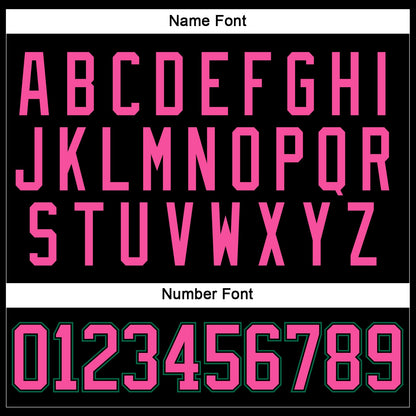 Custom Black Pink-Kelly Green Hockey Lace Neck Jersey - Sky-Custom