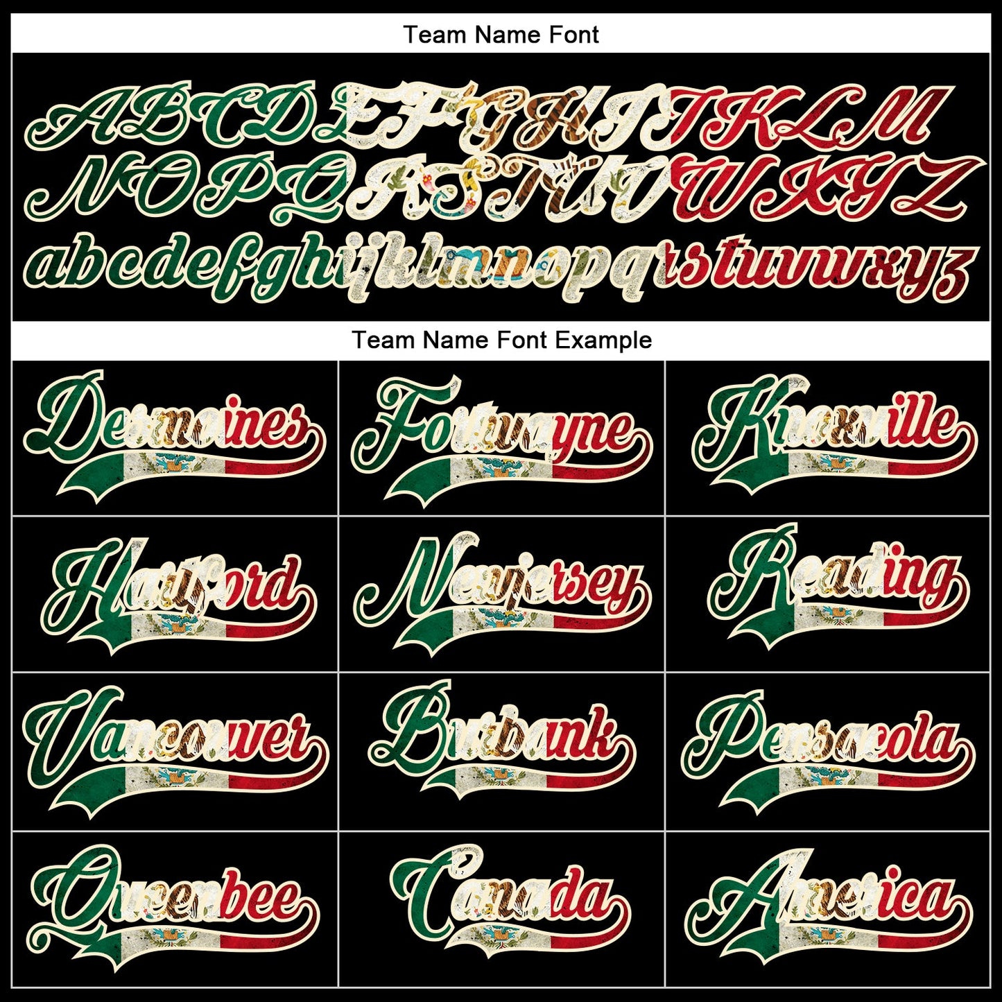 Custom Black Vintage Mexican Flag Cream Kelly Green-Red Hockey Lace Neck Jersey - Sky-Custom