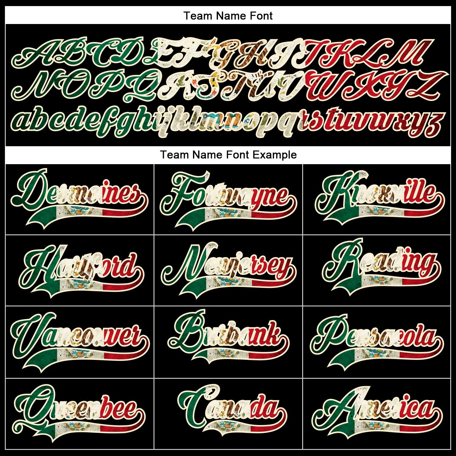 Custom Black Vintage Mexican Flag Cream Kelly Green-Red Hockey Lace Neck Jersey - Sky-Custom
