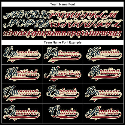 Custom Black Vintage USA Flag Cream-Crimson Hockey Lace Neck Jersey - Sky-Custom