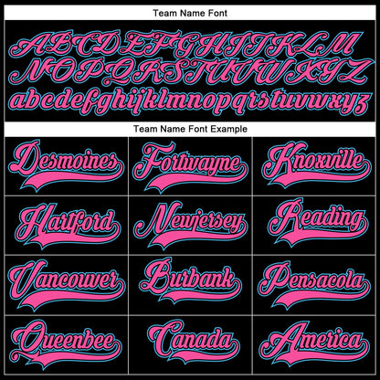 Custom Black Pink-Sky Blue Hockey Lace Neck Jersey - Sky-Custom