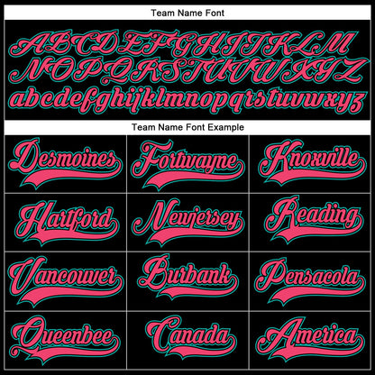 Custom Black Neon Pink-Aqua Hockey Lace Neck Jersey - Sky-Custom