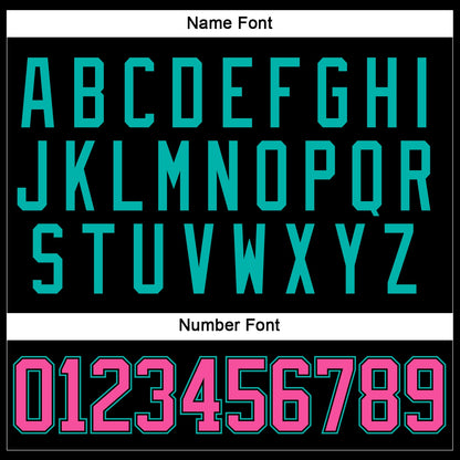 Custom Black Pink-Aqua Hockey Lace Neck Jersey - Sky-Custom