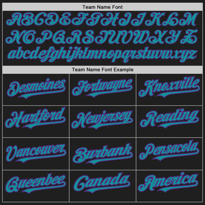 Custom Black White Pinstripe Teal-Purple Authentic Baseball Jersey - Sky-Custom