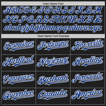 Custom Black Royal Pinstripe White Authentic Baseball Jersey - Sky-Custom