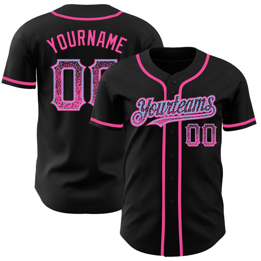 Custom Black Pink-Light Blue Authentic Drift Fashion Baseball Jersey - Sky-Custom
