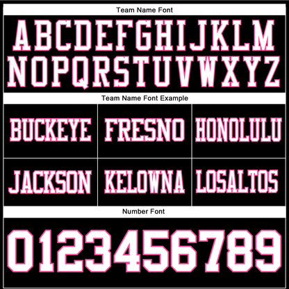 Custom Black White-Pink Mesh Authentic Football Jersey - Sky-Custom