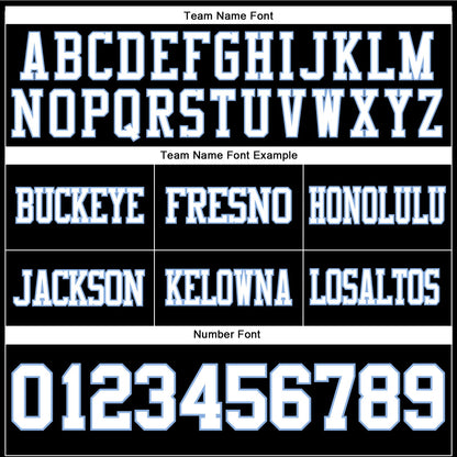 Custom Black White-Light Blue Mesh Authentic Football Jersey - Sky-Custom