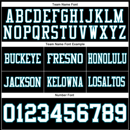 Custom Black White-Teal Mesh Authentic Football Jersey - Sky-Custom
