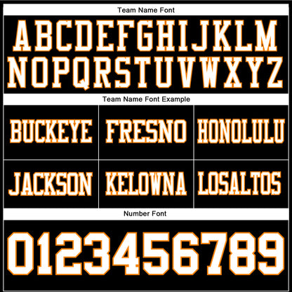 Custom Black White-Bay Orange Mesh Authentic Football Jersey - Sky-Custom