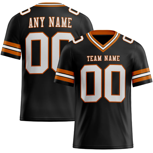 Custom Black White-Texas Orange Mesh Authentic Football Jersey - Sky-Custom