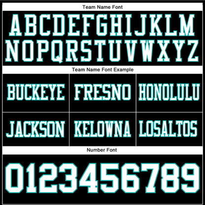 Custom Black White-Aqua Mesh Authentic Football Jersey - Sky-Custom