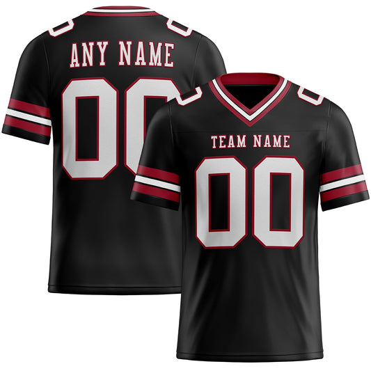 Custom Black White-Cardinal Mesh Authentic Football Jersey - Sky-Custom