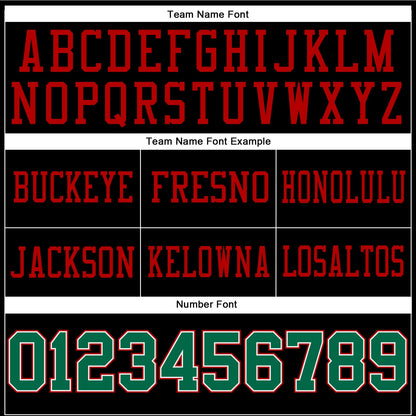 Custom Black Kelly Green-Red Mesh Authentic Football Jersey - Sky-Custom