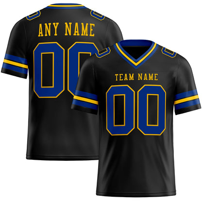 Custom Black Royal-Yellow Mesh Authentic Football Jersey - Sky-Custom