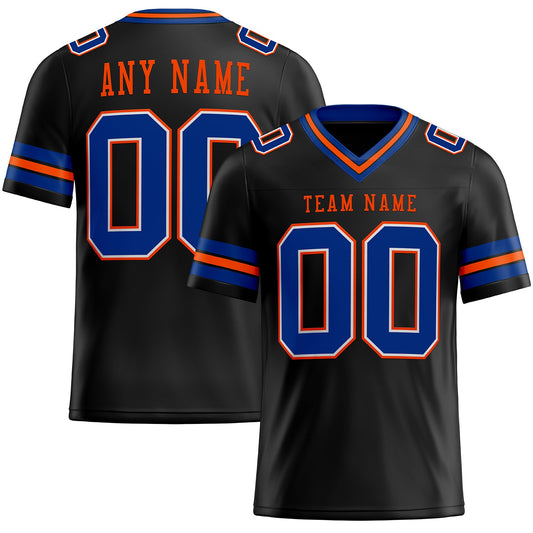 Custom Black Royal-Orange Mesh Authentic Football Jersey - Sky-Custom