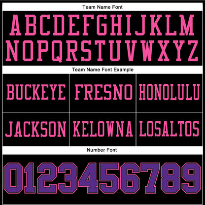 Custom Black Purple-Pink Mesh Authentic Football Jersey - Sky-Custom