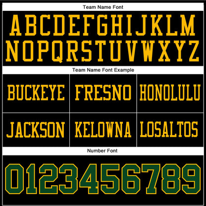 Custom Black Green-Gold Mesh Authentic Football Jersey - Sky-Custom