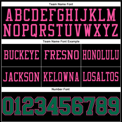 Custom Black Kelly Green-Pink Mesh Authentic Football Jersey - Sky-Custom
