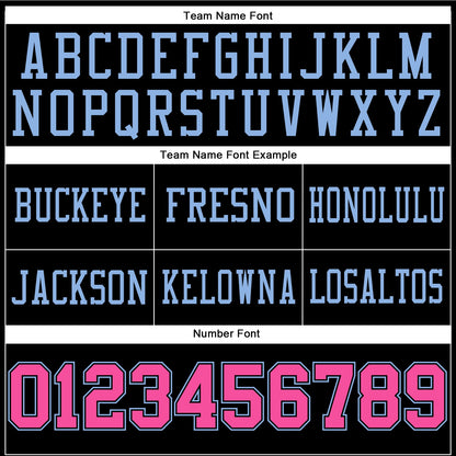 Custom Black Pink-Light Blue Mesh Authentic Football Jersey - Sky-Custom