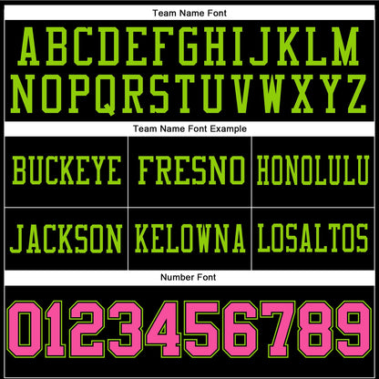 Custom Black Pink-Neon Green Mesh Authentic Football Jersey - Sky-Custom
