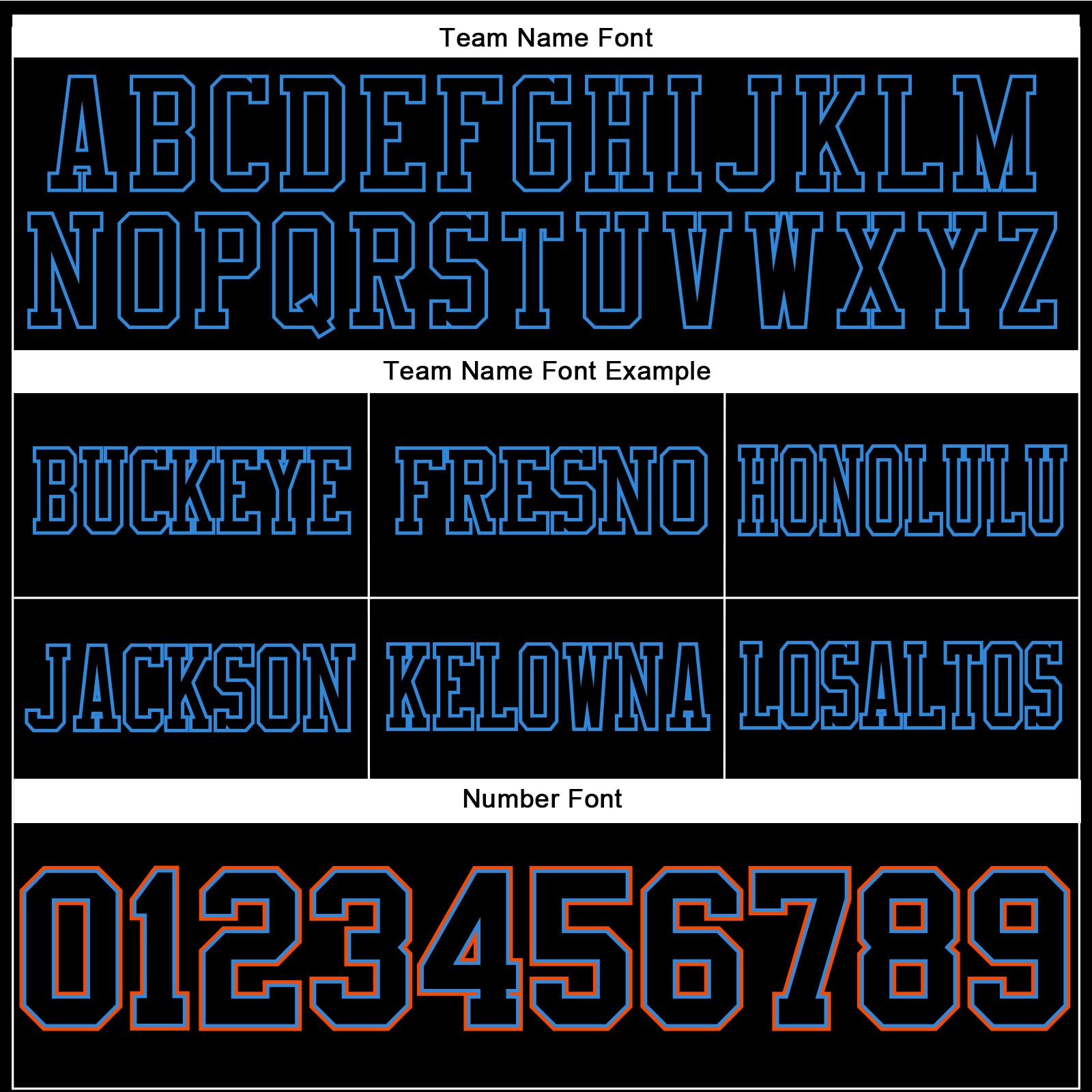 Custom Black Powder Blue-Orange Mesh Authentic Football Jersey - Sky-Custom