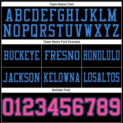 Custom Black Pink-Powder Blue Mesh Authentic Football Jersey - Sky-Custom