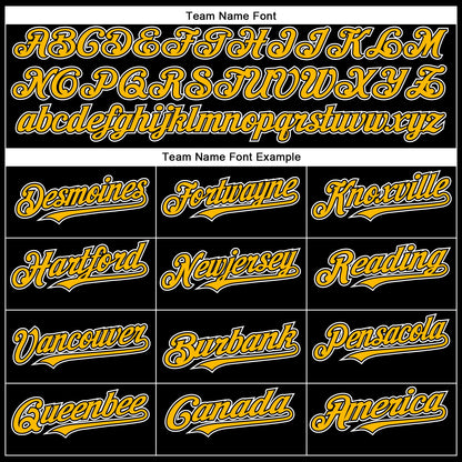 Custom Black Gold-White Authentic Baseball Jersey - Sky-Custom