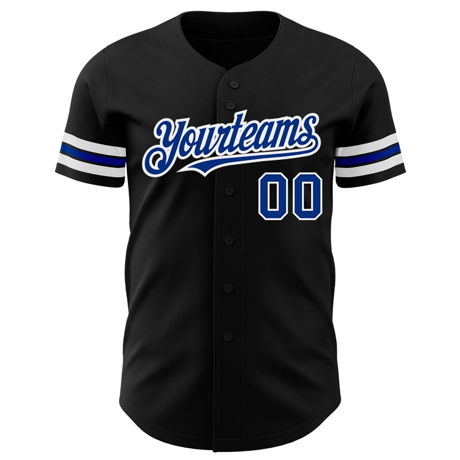 Custom Black Royal-White Authentic Baseball Jersey - Sky-Custom